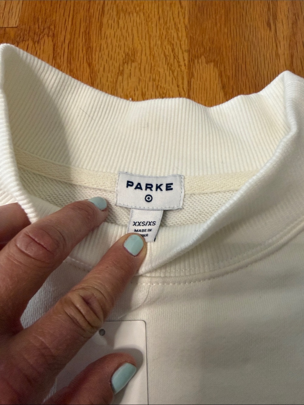 'PARKE' for Target White sweatshirt xxs/xs NWT - Picture 3 of 5